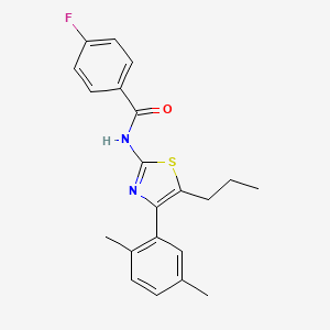 N-[4-(2,5-dimethylphenyl)-5-propyl-1,3-thiazol-2-yl]-4-fluorobenzamide