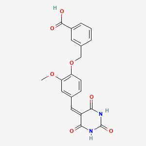 3-({2-methoxy-4-[(2,4,6-trioxotetrahydro-5(2H)-pyrimidinylidene)methyl]phenoxy}methyl)benzoic acid