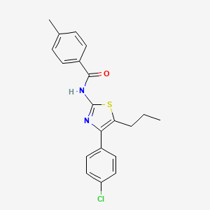 molecular formula C20H19ClN2OS B3695928 N-[4-(4-chlorophenyl)-5-propyl-1,3-thiazol-2-yl]-4-methylbenzamide 