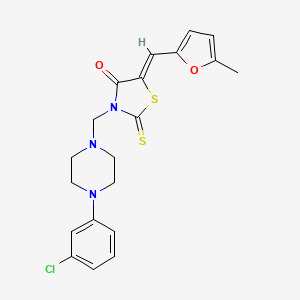 molecular formula C20H20ClN3O2S2 B3695944 3-{[4-(3-chlorophenyl)-1-piperazinyl]methyl}-5-[(5-methyl-2-furyl)methylene]-2-thioxo-1,3-thiazolidin-4-one 