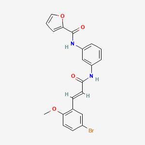 molecular formula C21H17BrN2O4 B3695948 N-(3-{[(2E)-3-(5-bromo-2-methoxyphenyl)prop-2-enoyl]amino}phenyl)furan-2-carboxamide 