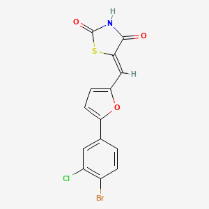 5-{[5-(4-bromo-3-chlorophenyl)-2-furyl]methylene}-1,3-thiazolidine-2,4-dione