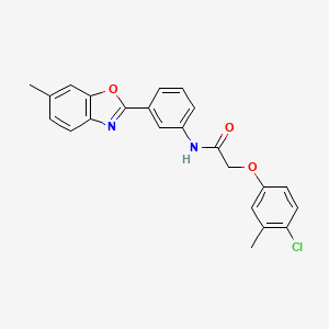 2-(4-chloro-3-methylphenoxy)-N-[3-(6-methyl-1,3-benzoxazol-2-yl)phenyl]acetamide