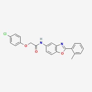 2-(4-chlorophenoxy)-N-[2-(2-methylphenyl)-1,3-benzoxazol-5-yl]acetamide