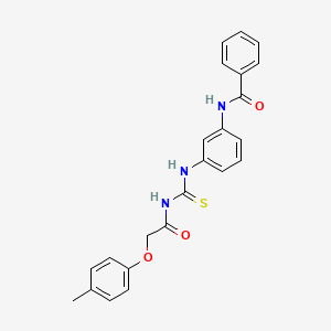 molecular formula C23H21N3O3S B3695999 N-{3-[({[(4-methylphenoxy)acetyl]amino}carbonothioyl)amino]phenyl}benzamide 