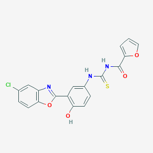 N-{[3-(5-chloro-1,3-benzoxazol-2-yl)-4-hydroxyphenyl]carbamothioyl}furan-2-carboxamide