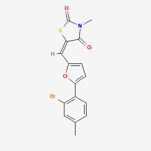 5-{[5-(2-bromo-4-methylphenyl)-2-furyl]methylene}-3-methyl-1,3-thiazolidine-2,4-dione