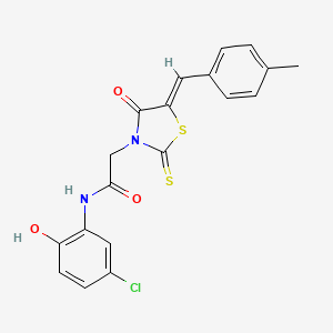 N-(5-chloro-2-hydroxyphenyl)-2-[(5Z)-5-[(4-methylphenyl)methylidene]-4-oxo-2-sulfanylidene-1,3-thiazolidin-3-yl]acetamide