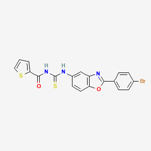 molecular formula C19H12BrN3O2S2 B3696030 N-({[2-(4-bromophenyl)-1,3-benzoxazol-5-yl]amino}carbonothioyl)-2-thiophenecarboxamide 