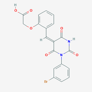 (2-{[1-(3-bromophenyl)-2,4,6-trioxotetrahydro-5(2H)-pyrimidinylidene]methyl}phenoxy)acetic acid