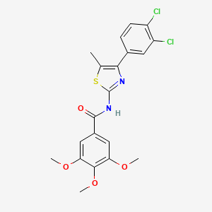 molecular formula C20H18Cl2N2O4S B3696078 N-[4-(3,4-dichlorophenyl)-5-methyl-1,3-thiazol-2-yl]-3,4,5-trimethoxybenzamide 