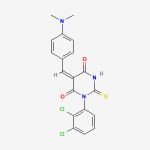 molecular formula C19H15Cl2N3O2S B3696083 1-(2,3-dichlorophenyl)-5-[4-(dimethylamino)benzylidene]-2-thioxodihydro-4,6(1H,5H)-pyrimidinedione 