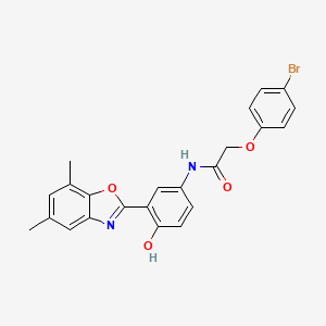 molecular formula C23H19BrN2O4 B3696097 2-(4-bromophenoxy)-N-[3-(5,7-dimethyl-1,3-benzoxazol-2-yl)-4-hydroxyphenyl]acetamide 