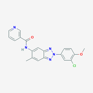 N-[2-(3-CHLORO-4-METHOXYPHENYL)-6-METHYL-2H-1,2,3-BENZOTRIAZOL-5-YL]PYRIDINE-3-CARBOXAMIDE