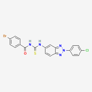 molecular formula C20H13BrClN5OS B3696182 4-bromo-N-({[2-(4-chlorophenyl)-2H-1,2,3-benzotriazol-5-yl]amino}carbonothioyl)benzamide 