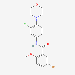 5-bromo-N-[3-chloro-4-(4-morpholinyl)phenyl]-2-methoxybenzamide