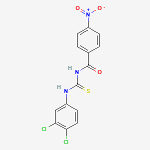 molecular formula C14H9Cl2N3O3S B3696235 N-{[(3,4-dichlorophenyl)amino]carbonothioyl}-4-nitrobenzamide 