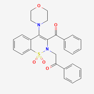 2-[3-benzoyl-4-(4-morpholinyl)-1,1-dioxido-2H-1,2-benzothiazin-2-yl]-1-phenylethanone