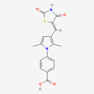 molecular formula C17H14N2O4S B3696297 4-{3-[(2,4-dioxo-1,3-thiazolidin-5-ylidene)methyl]-2,5-dimethyl-1H-pyrrol-1-yl}benzoic acid 