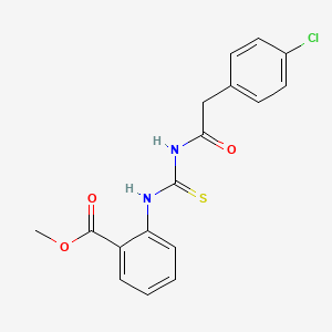 molecular formula C17H15ClN2O3S B3696304 methyl 2-[({[(4-chlorophenyl)acetyl]amino}carbonothioyl)amino]benzoate 