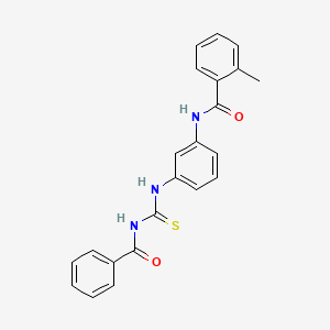 molecular formula C22H19N3O2S B3696316 N-(3-{[(benzoylamino)carbonothioyl]amino}phenyl)-2-methylbenzamide 