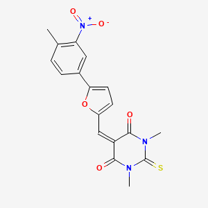 1,3-dimethyl-5-{[5-(4-methyl-3-nitrophenyl)furan-2-yl]methylidene}-2-thioxodihydropyrimidine-4,6(1H,5H)-dione