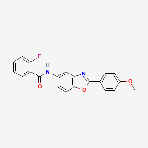 molecular formula C21H15FN2O3 B3696333 2-fluoro-N-[2-(4-methoxyphenyl)-1,3-benzoxazol-5-yl]benzamide 