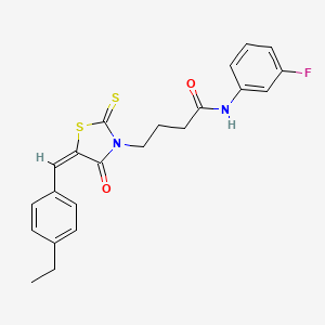 4-[5-(4-ethylbenzylidene)-4-oxo-2-thioxo-1,3-thiazolidin-3-yl]-N-(3-fluorophenyl)butanamide