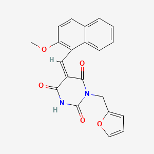 (5Z)-1-(furan-2-ylmethyl)-5-[(2-methoxynaphthalen-1-yl)methylidene]pyrimidine-2,4,6(1H,3H,5H)-trione