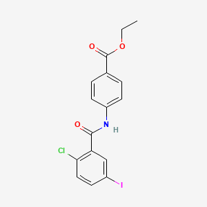 molecular formula C16H13ClINO3 B3696376 ethyl 4-[(2-chloro-5-iodobenzoyl)amino]benzoate 