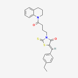 3-[4-(3,4-dihydro-1(2H)-quinolinyl)-4-oxobutyl]-5-(4-ethylbenzylidene)-2-thioxo-1,3-thiazolidin-4-one