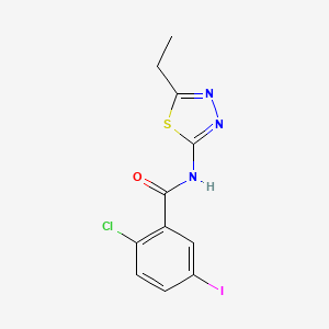 2-chloro-N-(5-ethyl-1,3,4-thiadiazol-2-yl)-5-iodobenzamide