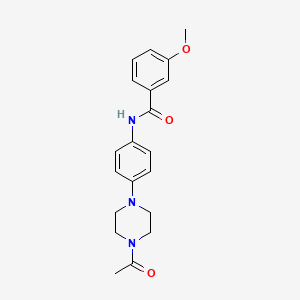 molecular formula C20H23N3O3 B3696479 N-[4-(4-acetyl-1-piperazinyl)phenyl]-3-methoxybenzamide 