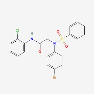 molecular formula C20H16BrClN2O3S B3696485 N~2~-(4-bromophenyl)-N~1~-(2-chlorophenyl)-N~2~-(phenylsulfonyl)glycinamide 