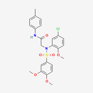 molecular formula C24H25ClN2O6S B3696493 N~2~-(5-chloro-2-methoxyphenyl)-N~2~-[(3,4-dimethoxyphenyl)sulfonyl]-N~1~-(4-methylphenyl)glycinamide 