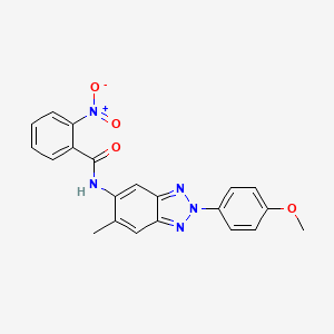 molecular formula C21H17N5O4 B3696509 N-[2-(4-methoxyphenyl)-6-methyl-2H-1,2,3-benzotriazol-5-yl]-2-nitrobenzamide 