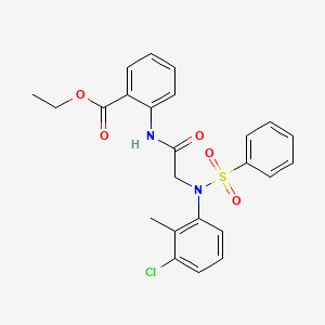 ethyl 2-{[N-(3-chloro-2-methylphenyl)-N-(phenylsulfonyl)glycyl]amino}benzoate