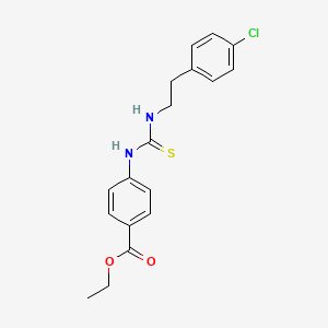 molecular formula C18H19ClN2O2S B3696559 ethyl 4-[({[2-(4-chlorophenyl)ethyl]amino}carbonothioyl)amino]benzoate 