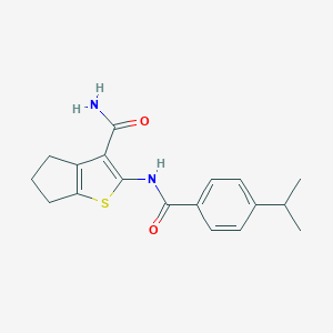 2-[(4-isopropylbenzoyl)amino]-5,6-dihydro-4H-cyclopenta[b]thiophene-3-carboxamide