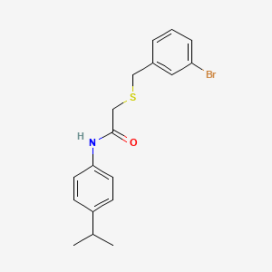 molecular formula C18H20BrNOS B3696592 2-[(3-bromobenzyl)thio]-N-(4-isopropylphenyl)acetamide 