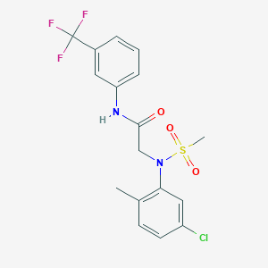 molecular formula C17H16ClF3N2O3S B3696604 N~2~-(5-chloro-2-methylphenyl)-N~2~-(methylsulfonyl)-N~1~-[3-(trifluoromethyl)phenyl]glycinamide 