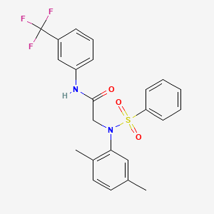 molecular formula C23H21F3N2O3S B3696625 N~2~-(2,5-dimethylphenyl)-N~2~-(phenylsulfonyl)-N~1~-[3-(trifluoromethyl)phenyl]glycinamide 