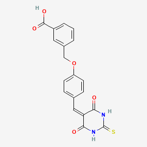 3-({4-[(4,6-dioxo-2-thioxotetrahydro-5(2H)-pyrimidinylidene)methyl]phenoxy}methyl)benzoic acid