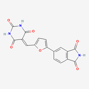 molecular formula C17H9N3O6 B3696656 5-{[5-(1,3-dioxo-2,3-dihydro-1H-isoindol-5-yl)-2-furyl]methylene}-2,4,6(1H,3H,5H)-pyrimidinetrione 