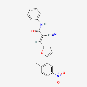 2-cyano-3-[5-(2-methyl-5-nitrophenyl)-2-furyl]-N-phenylacrylamide