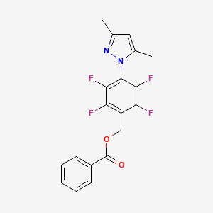 molecular formula C19H14F4N2O2 B3696750 4-(3,5-dimethyl-1H-pyrazol-1-yl)-2,3,5,6-tetrafluorobenzyl benzoate 