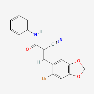 3-(6-bromo-1,3-benzodioxol-5-yl)-2-cyano-N-phenylacrylamide