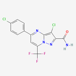 3-chloro-5-(4-chlorophenyl)-7-(trifluoromethyl)pyrazolo[1,5-a]pyrimidine-2-carboxamide