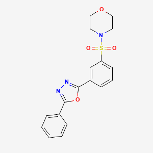 molecular formula C18H17N3O4S B3696823 4-{[3-(5-phenyl-1,3,4-oxadiazol-2-yl)phenyl]sulfonyl}morpholine 