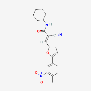 molecular formula C21H21N3O4 B3696847 2-cyano-N-cyclohexyl-3-[5-(4-methyl-3-nitrophenyl)-2-furyl]acrylamide 